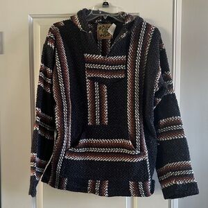 2 Baja Joe Mexican Hoodie Multicolor Striped Size Small - Excellent Condition